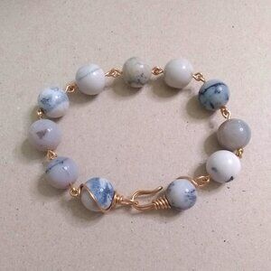 Foggy Fall Mornings! Gray Hued Chunky Stone Bracelet ~ Handmade 4 Average Wrist